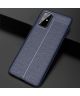 Samsung Galaxy S20 Plus Hoesje TPU Leer Design Blauw