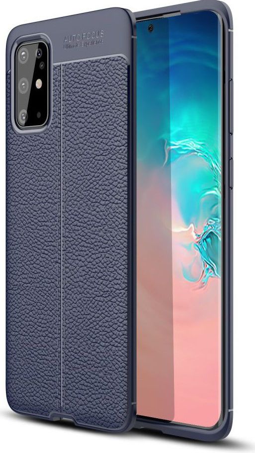 Samsung Galaxy S20 Plus Hoesje TPU Leer Design Blauw afbeelding 1
