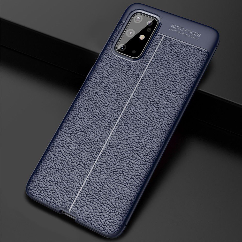Samsung Galaxy S20 Plus Hoesje TPU Leer Design Blauw afbeelding 3