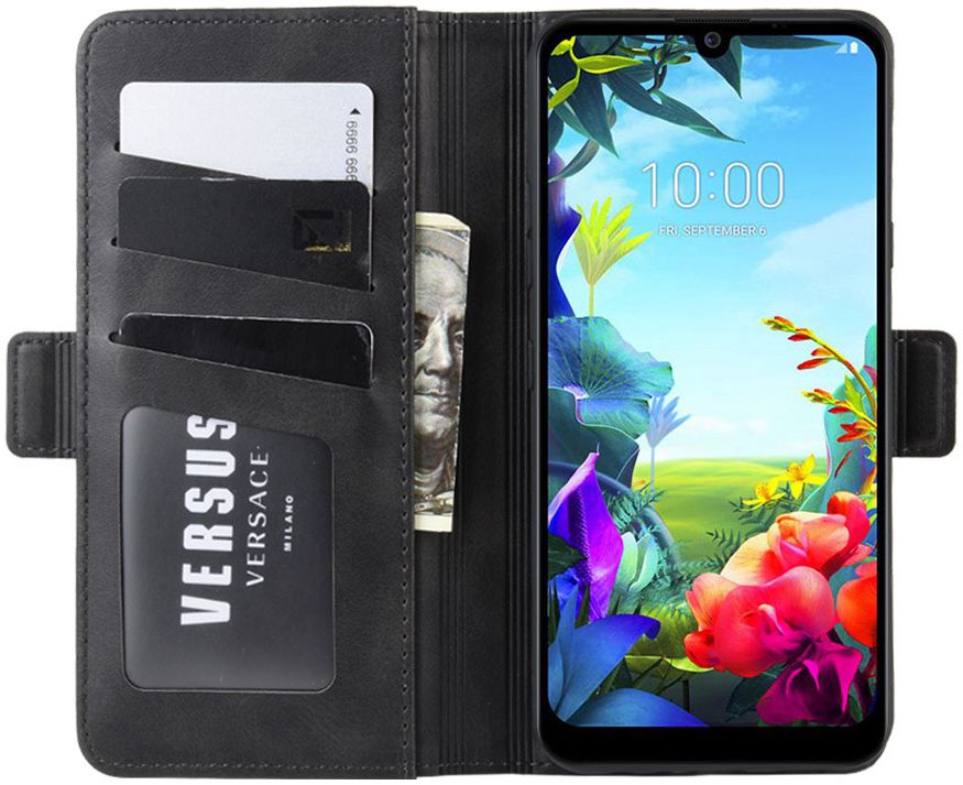 LG K40S Stand Portemonnee Hoesje Zwart afbeelding 1