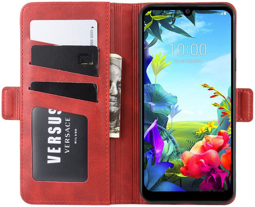 LG K40S Stand Portemonnee Hoesje Rood afbeelding 1