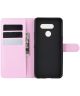 LG K50S Portemonnee Hoesje met Standaard Roze