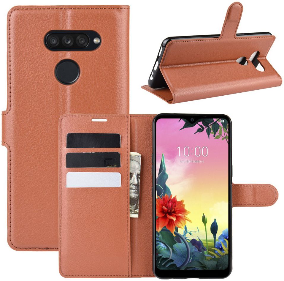LG K50S Portemonnee Hoesje met Standaard Bruin afbeelding 6