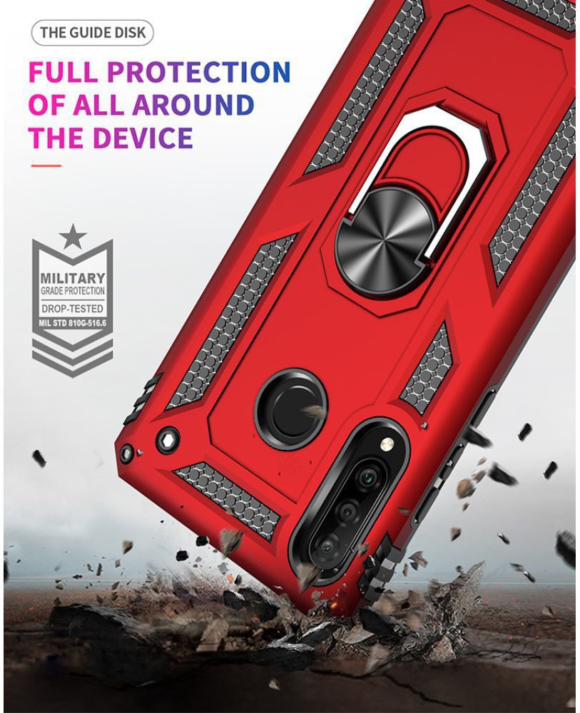 Huawei P30 Lite Hybride Hoesje met Kickstand Rood afbeelding 2