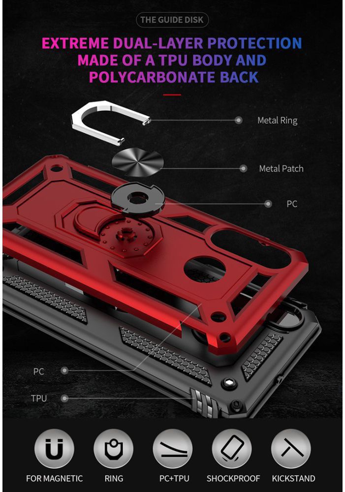 Huawei P30 Lite Hybride Hoesje met Kickstand Rood afbeelding 6