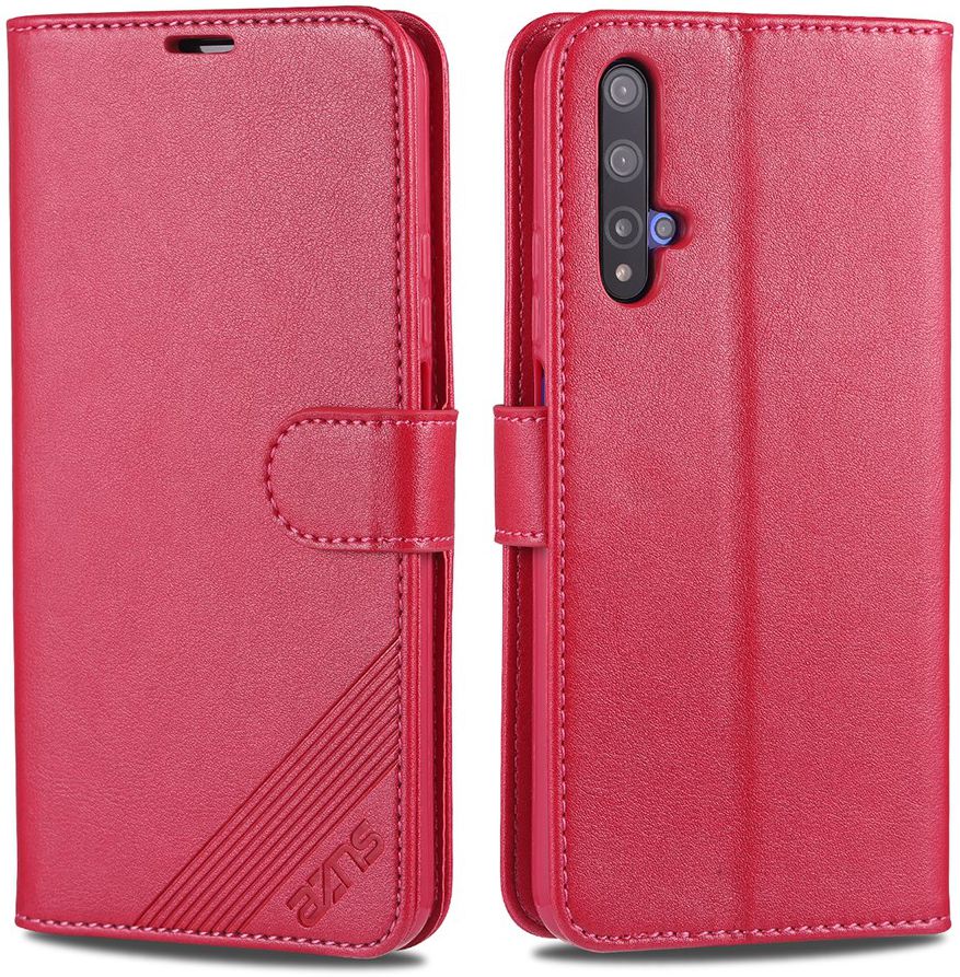 AZNS Huawei Honor 20S / Honor 20/nova 5T Portemonnee Stand Hoes Rood afbeelding 3