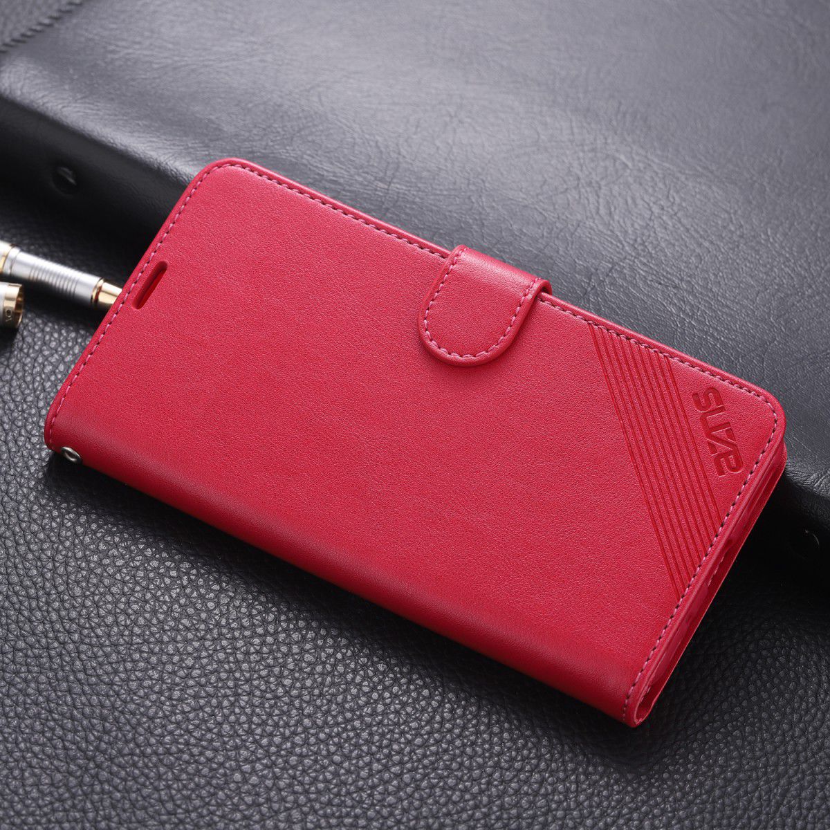 AZNS Huawei Honor 20S / Honor 20/nova 5T Portemonnee Stand Hoes Rood afbeelding 7