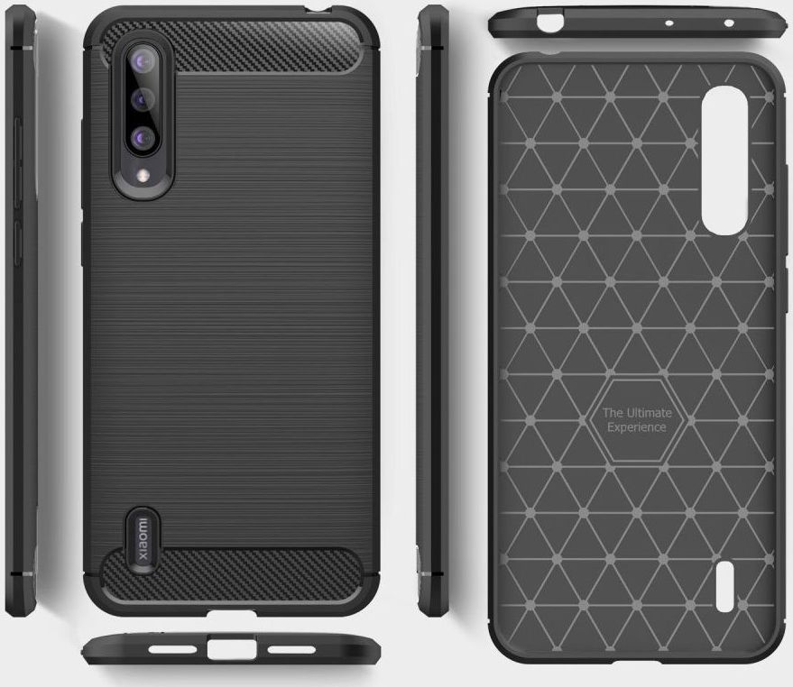 Xiaomi Mi 9 Lite Geborsteld TPU Hoesje Zwart afbeelding 7
