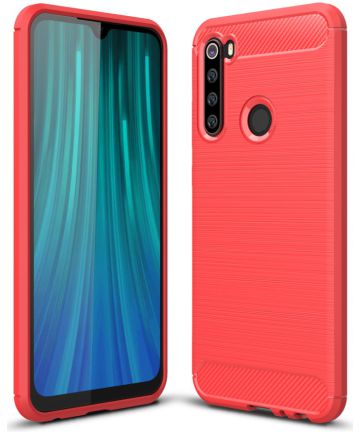 Xiaomi Redmi Note 8 Geborsteld TPU Back Cover Rood Hoesjes