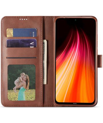 Xiaomi Redmi Note 8 Portemonnee Met Stand Bookcase Hoesje Bruin Hoesjes