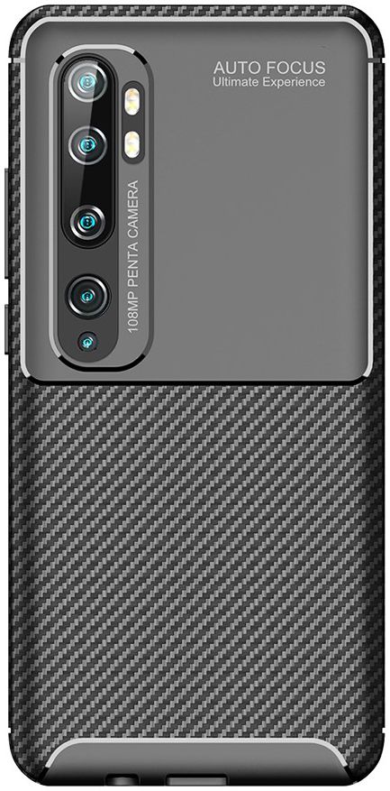 Xiaomi Mi Note 10 (Pro) Siliconen Carbon Hoesje Zwart afbeelding 2