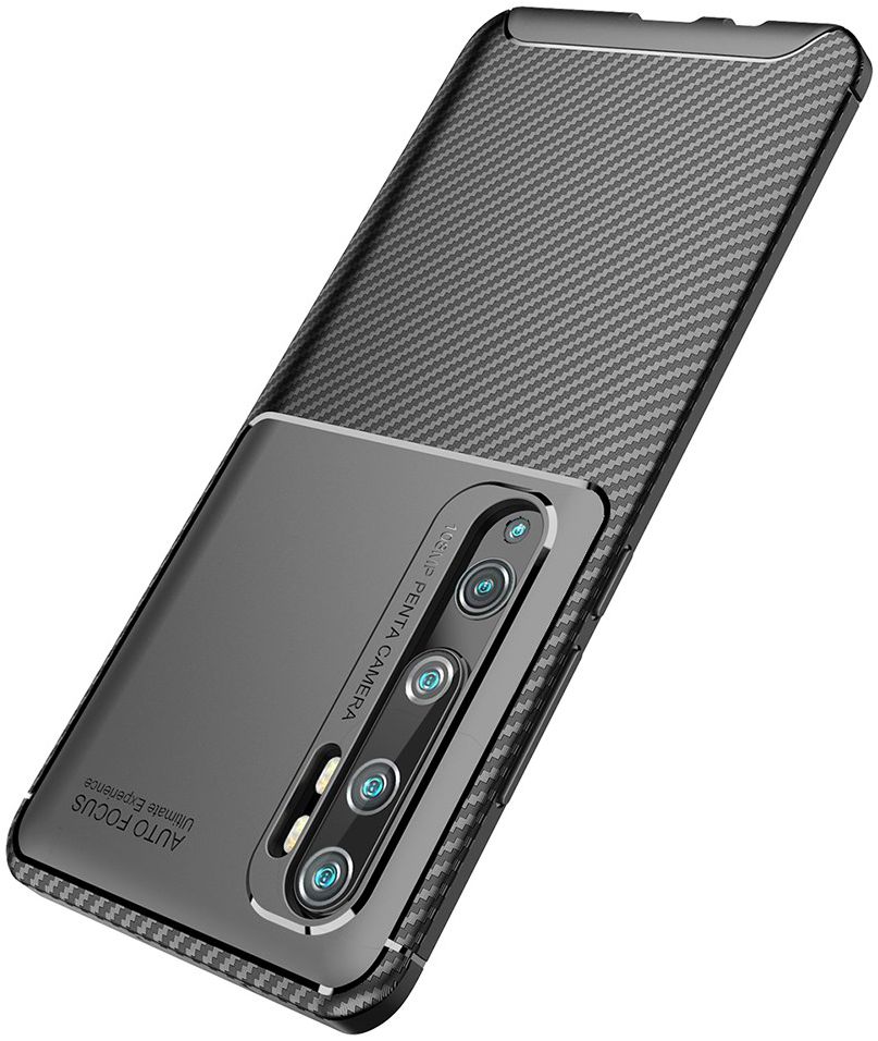 Xiaomi Mi Note 10 (Pro) Siliconen Carbon Hoesje Zwart afbeelding 5
