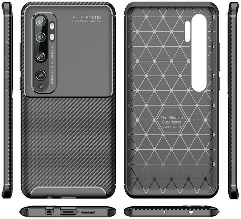 Xiaomi Mi Note 10 (Pro) Siliconen Carbon Hoesje Zwart afbeelding 8