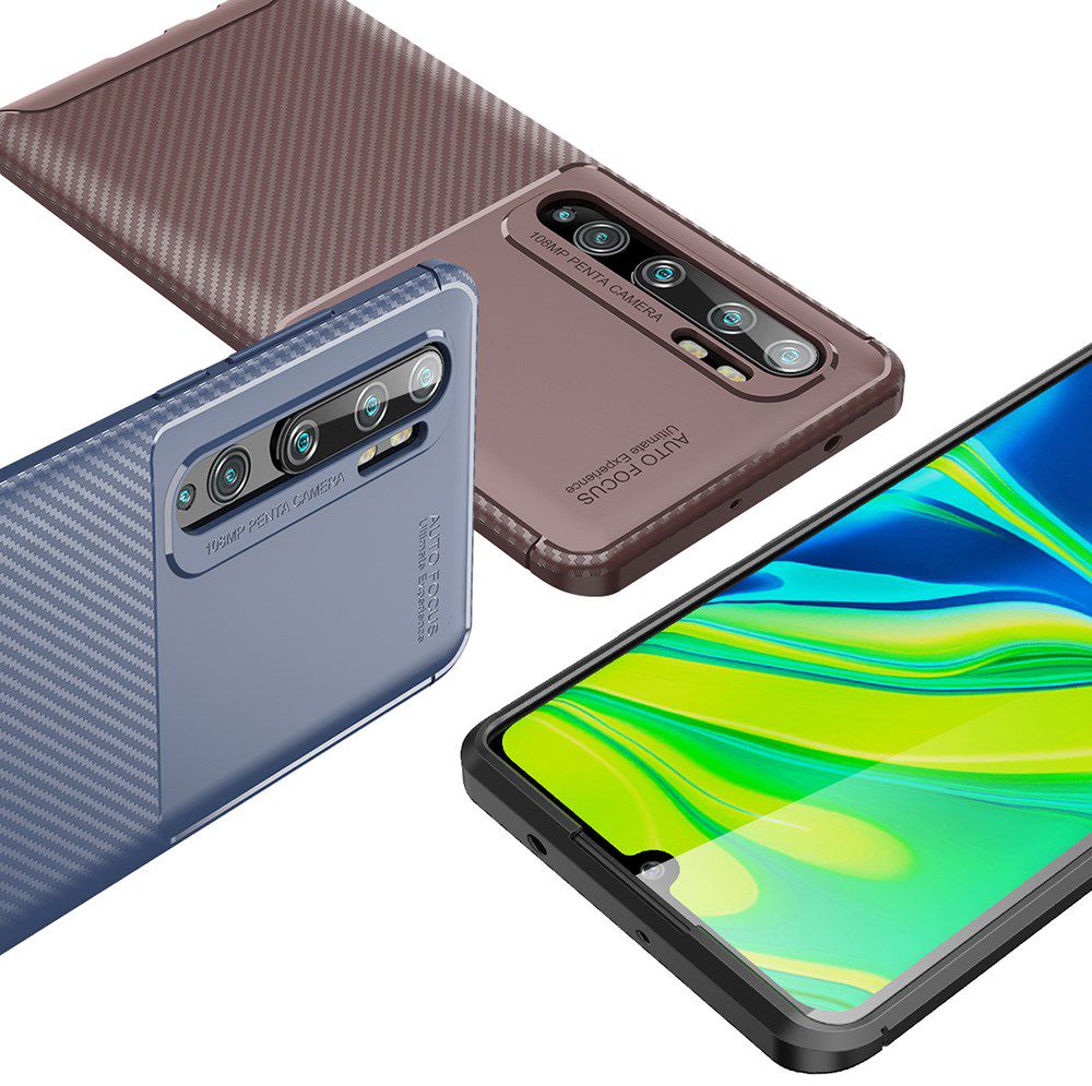 Xiaomi Mi Note 10 (Pro) Siliconen Carbon Hoesje Zwart afbeelding 9