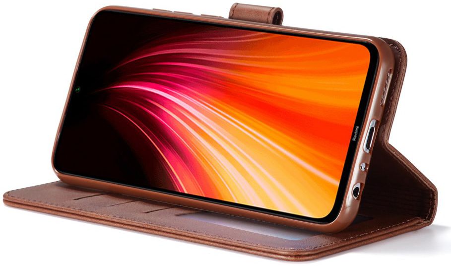 Xiaomi Redmi Note 8T Stand Portemonnee Bookcase Hoesje Coffee afbeelding 5