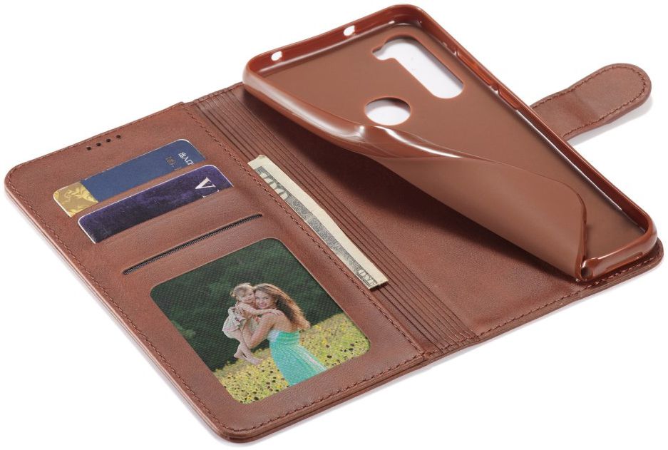 Xiaomi Redmi Note 8T Stand Portemonnee Bookcase Hoesje Coffee afbeelding 6