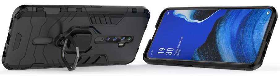 OPPO Reno2 Z Hybride hoesje met Kickstand Zwart afbeelding 2