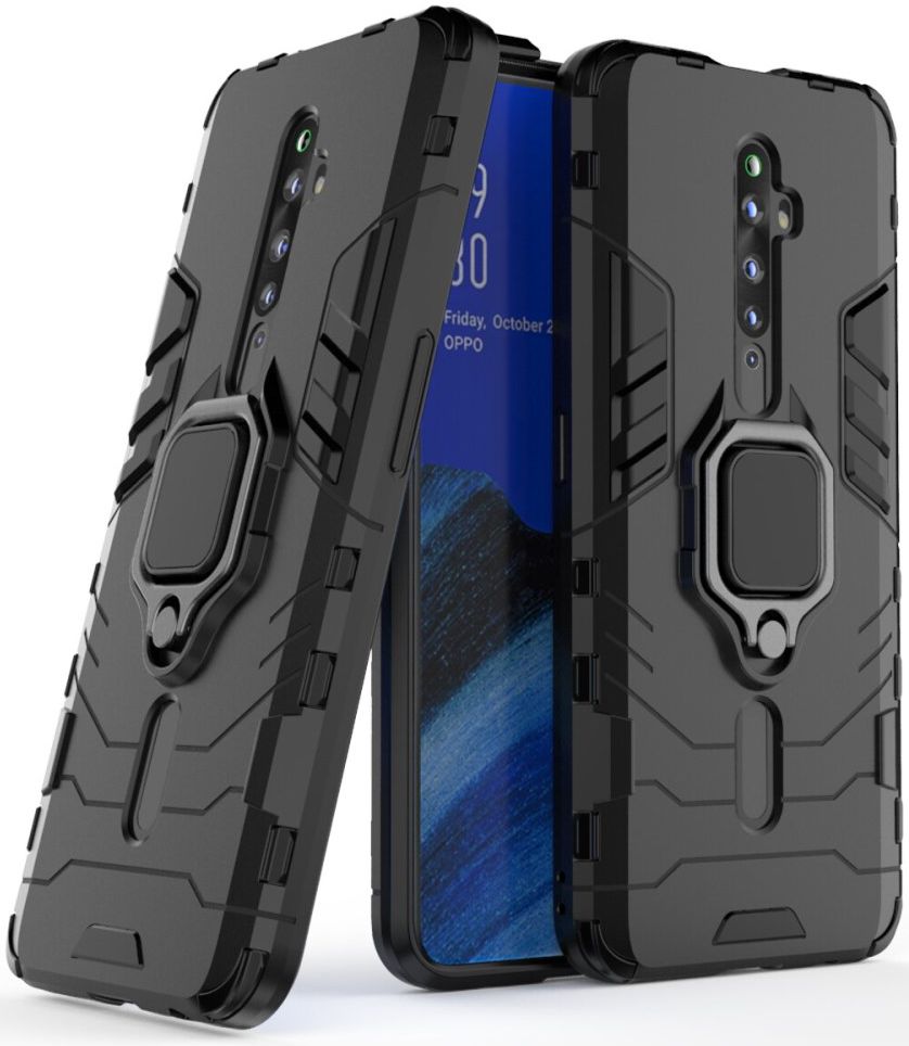 OPPO Reno2 Z Hybride hoesje met Kickstand Zwart afbeelding 3