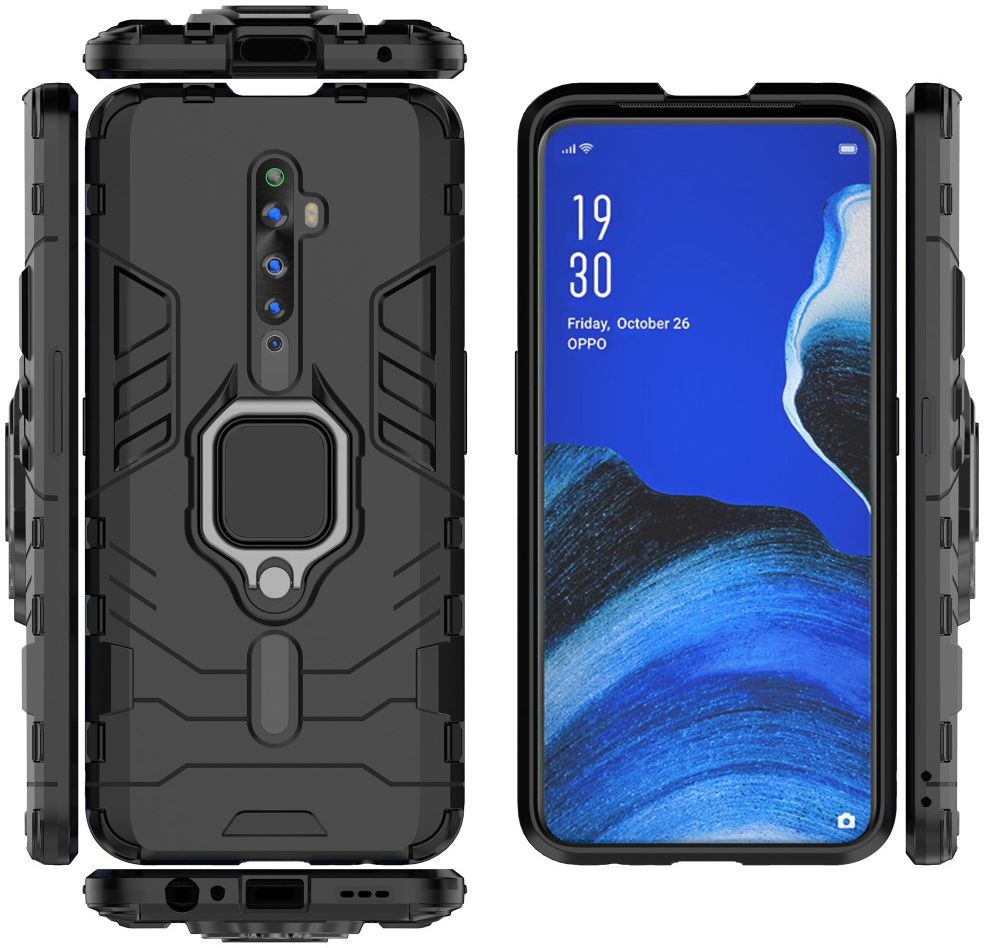 OPPO Reno2 Z Hybride hoesje met Kickstand Zwart afbeelding 7