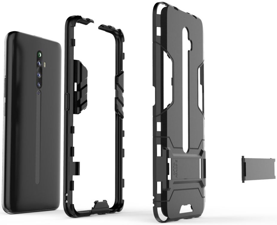 Oppo Reno2 Z Hoesje Hybride Kickstand Zwart afbeelding 4
