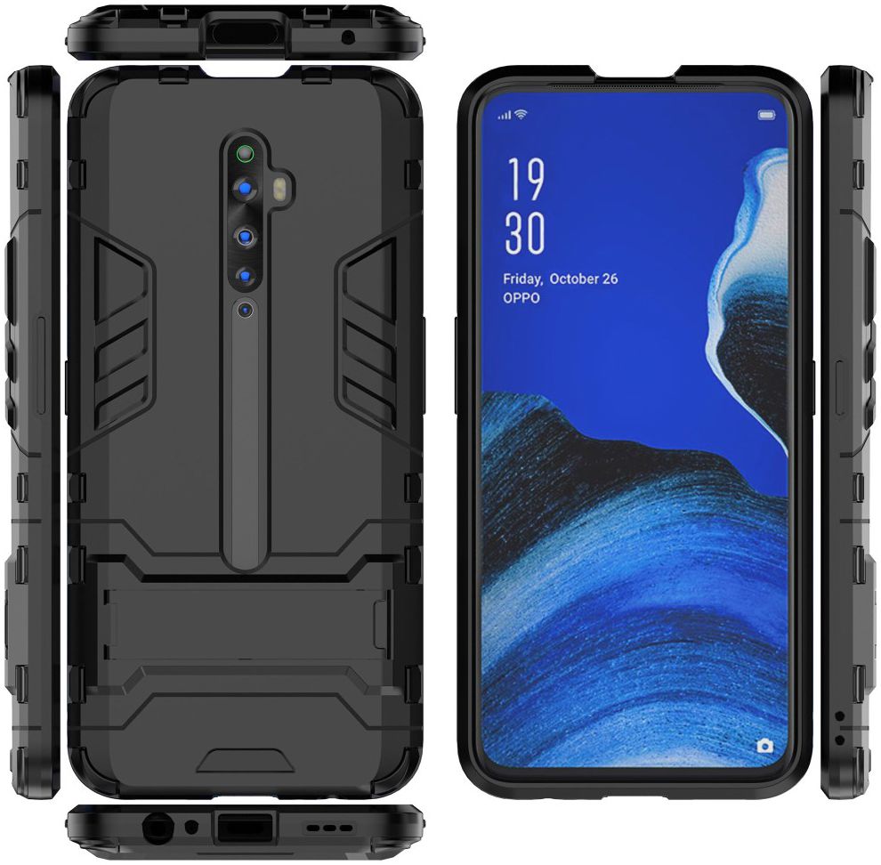 Oppo Reno2 Z Hoesje Hybride Kickstand Zwart afbeelding 9