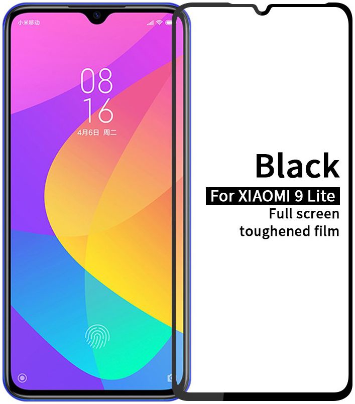 Xiaomi Mi 9 Lite Tempered Glass Screen Protector Zwart afbeelding 1