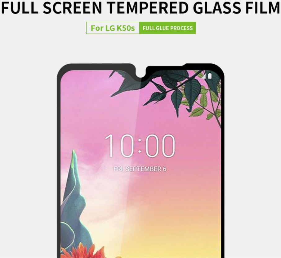 LG K50S Tempered Glass Screen Protector Zwart afbeelding 6