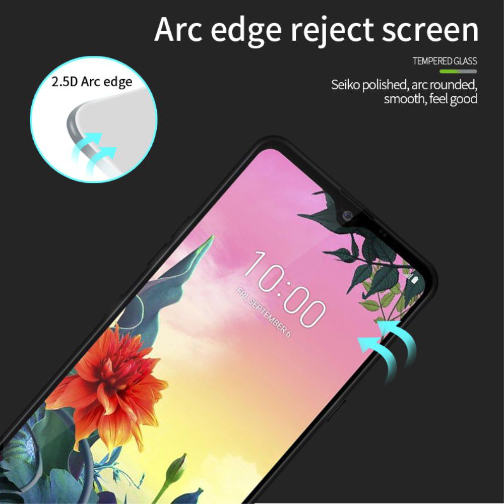 LG K50S Tempered Glass Screen Protector Zwart afbeelding 8