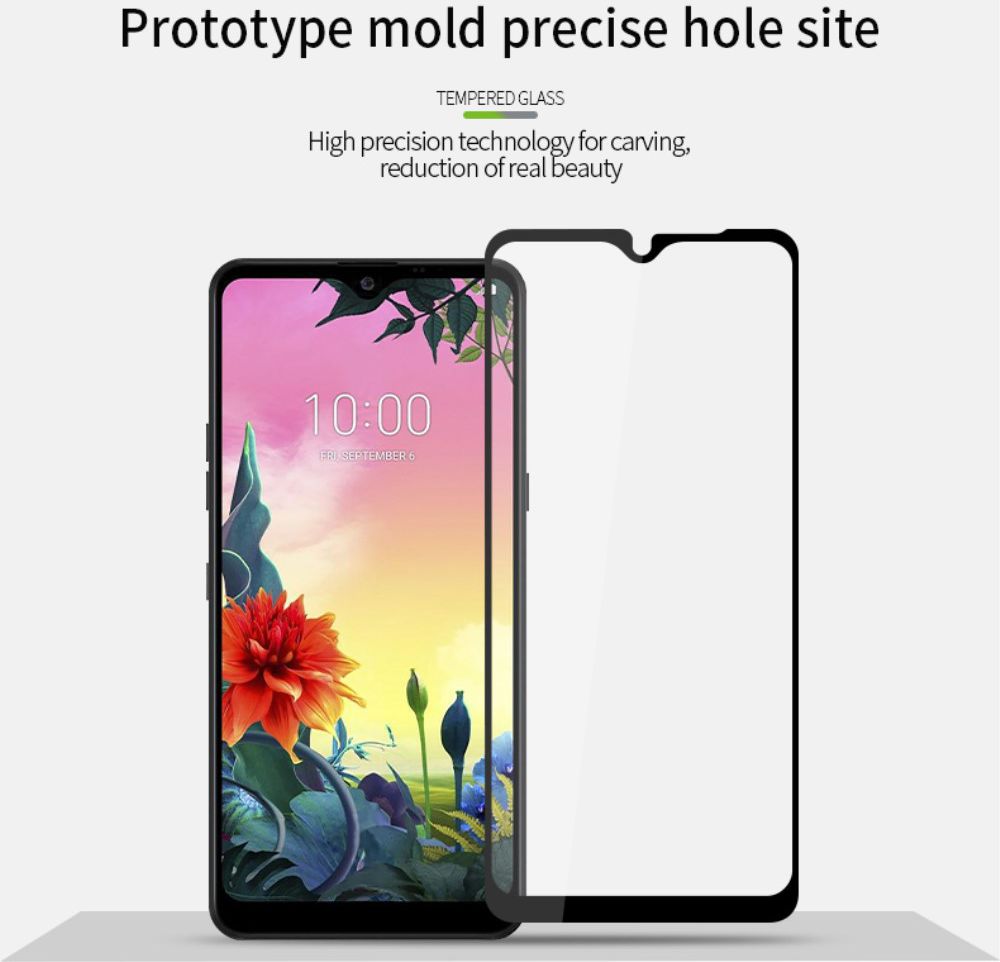 LG K50S Tempered Glass Screen Protector Zwart afbeelding 9