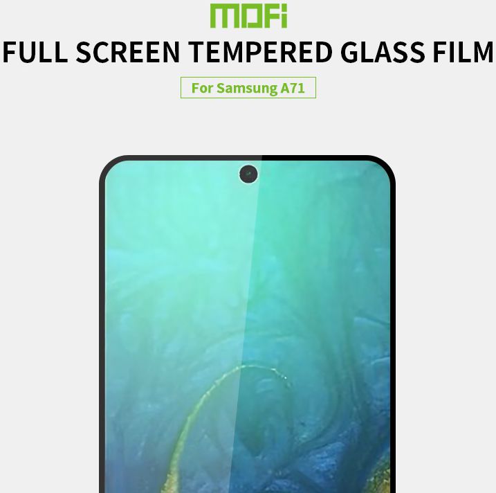 MOFI Samsung Galaxy A71 Screenprotector 2.5D Arc Edge Tempered Glass afbeelding 2