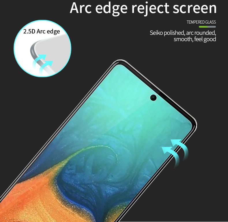 MOFI Samsung Galaxy A71 Screenprotector 2.5D Arc Edge Tempered Glass afbeelding 7