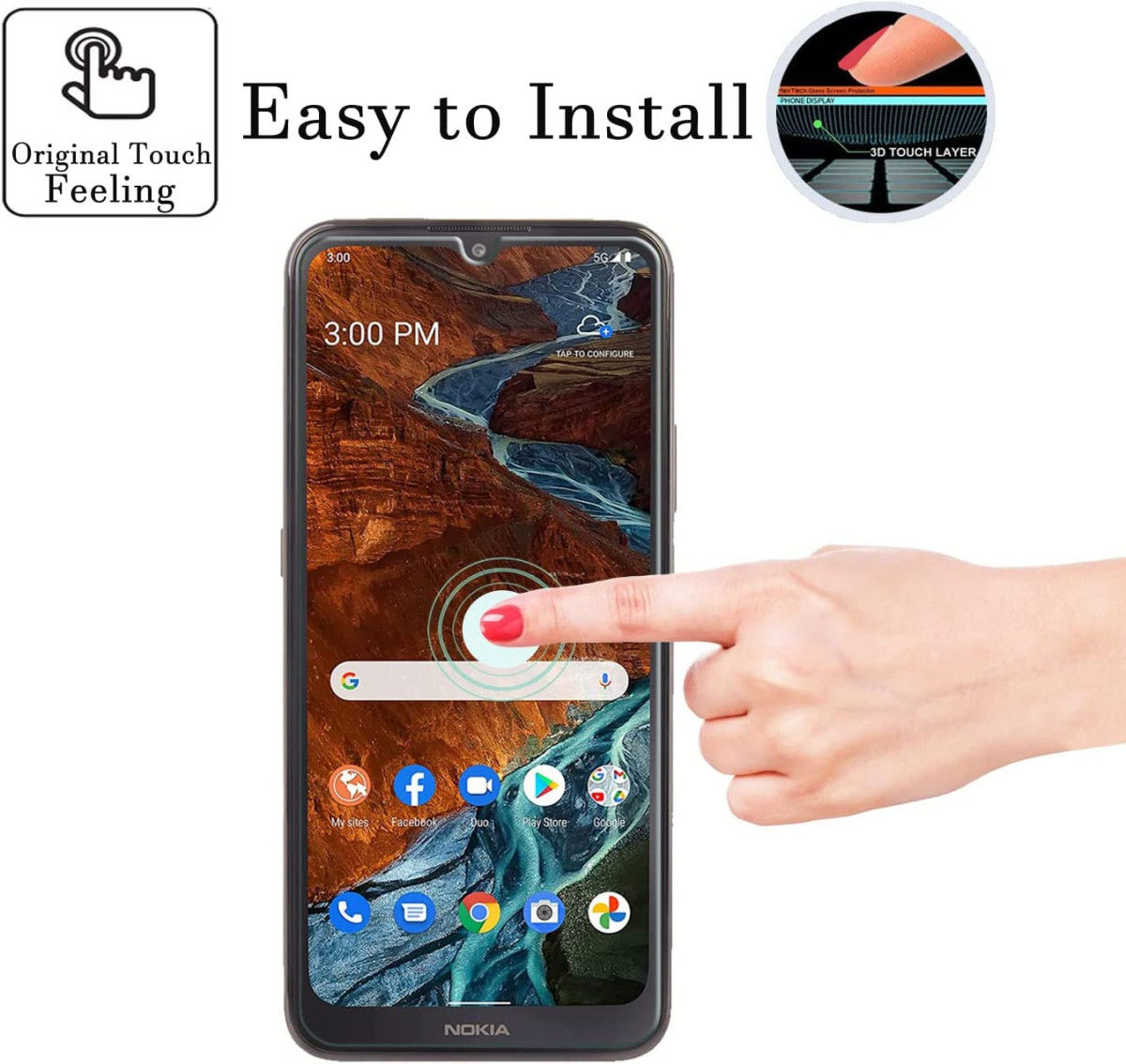 Nokia 2.3 Tempered Glass Screen Protector afbeelding 3
