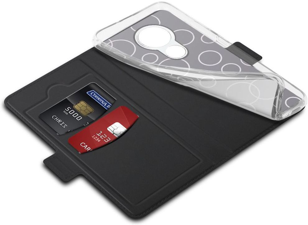Nokia 7.2 Portemonnee Stand Hoesje Zwart afbeelding 2
