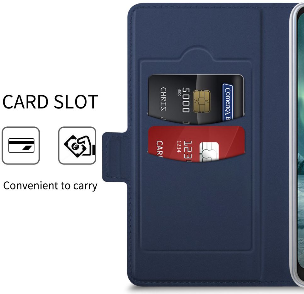 Nokia 7.2 Portemonnee Stand Hoesje Blauw afbeelding 8