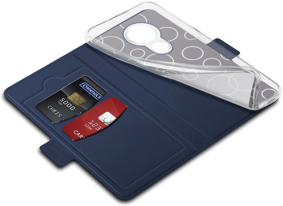 Nokia 7.2 Portemonnee Stand Hoesje Blauw afbeelding 2
