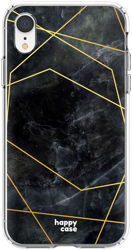 HappyCase Apple iPhone XR Hoesje Flexibel TPU Zwart Marmer Print afbeelding 1
