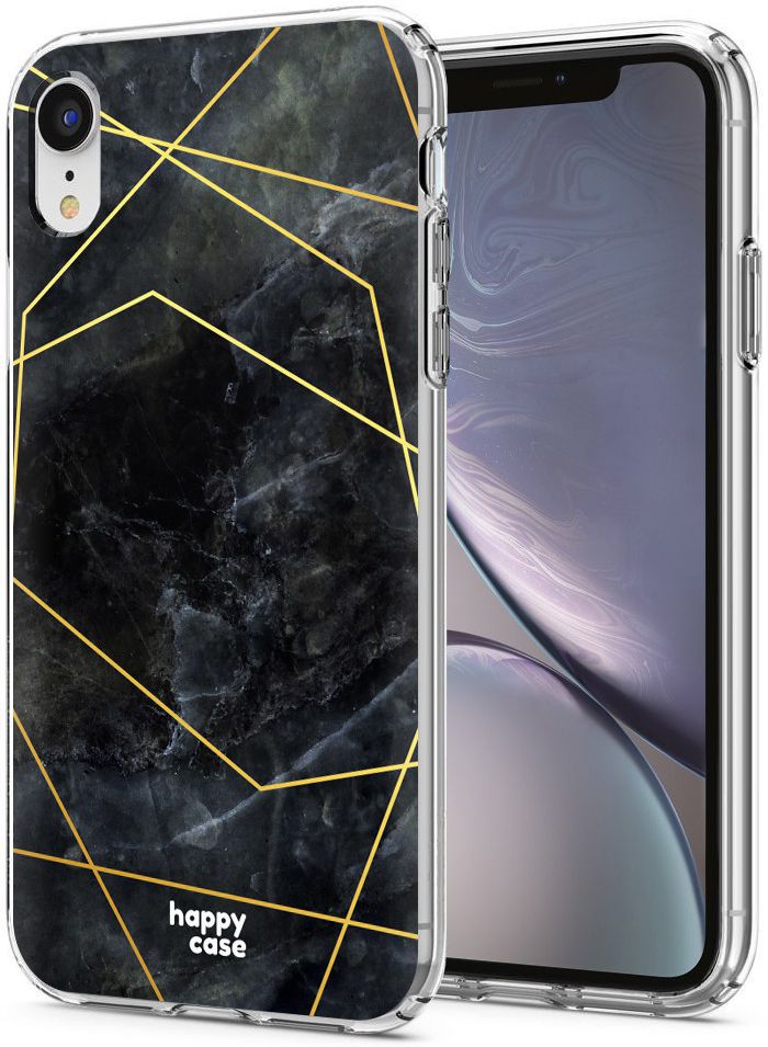 HappyCase Apple iPhone XR Hoesje Flexibel TPU Zwart Marmer Print afbeelding 2