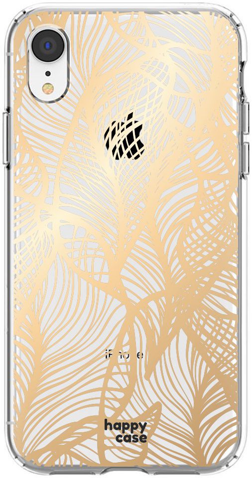 HappyCase Apple iPhone XR Hoesje Flexibel TPU Golden Leaves Print afbeelding 1