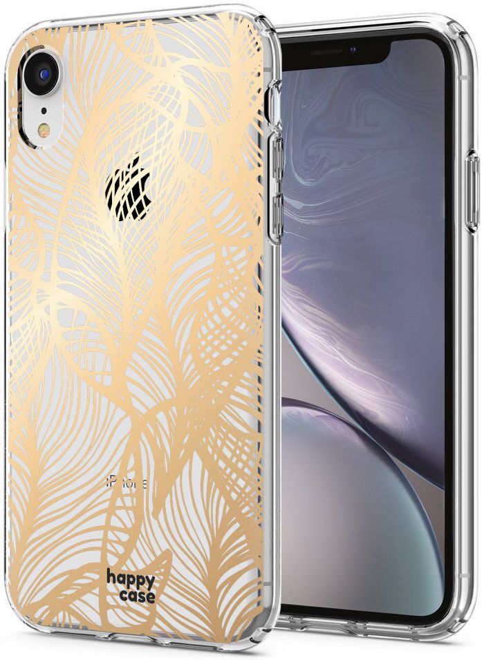 HappyCase Apple iPhone XR Hoesje Flexibel TPU Golden Leaves Print afbeelding 2