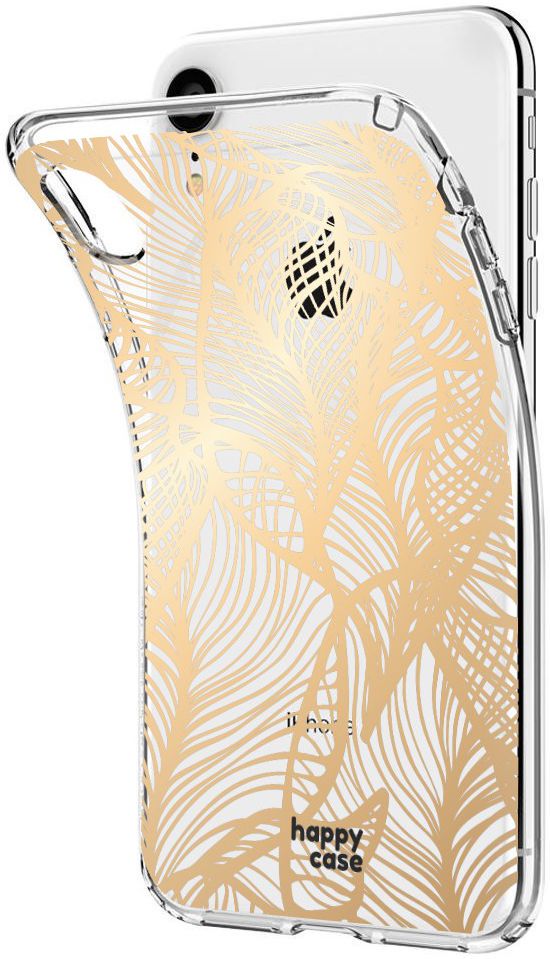 HappyCase Apple iPhone XR Hoesje Flexibel TPU Golden Leaves Print afbeelding 4
