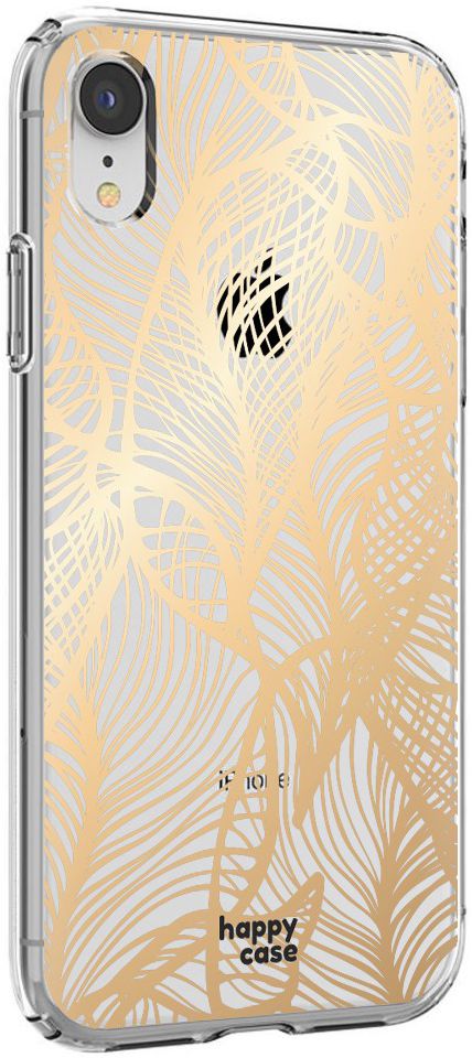 HappyCase Apple iPhone XR Hoesje Flexibel TPU Golden Leaves Print afbeelding 5