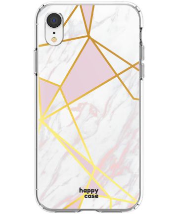 HappyCase Apple iPhone XR Hoesje Flexibel TPU Roze Marmer Print Hoesjes