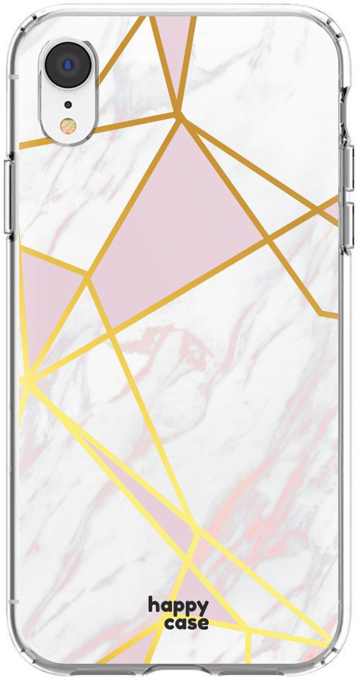 HappyCase Apple iPhone XR Hoesje Flexibel TPU Roze Marmer Print afbeelding 1
