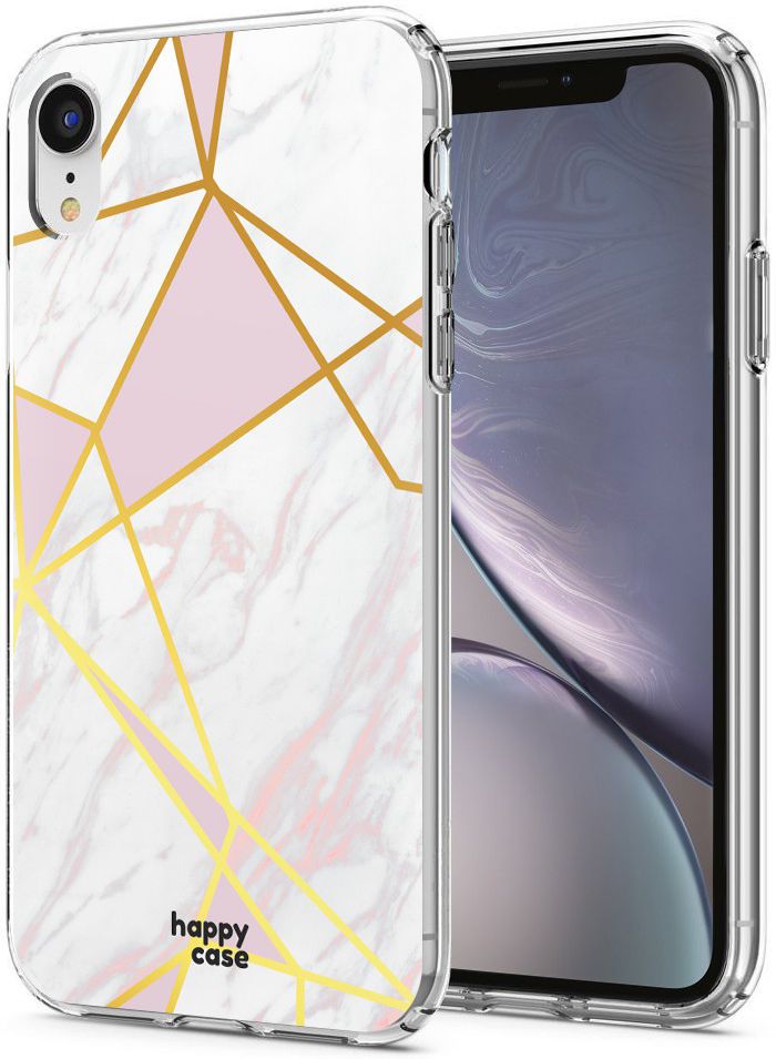 HappyCase Apple iPhone XR Hoesje Flexibel TPU Roze Marmer Print afbeelding 2