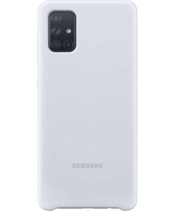 Origineel Samsung Galaxy A71 Hoesje Silicone Cover Zilver Hoesjes