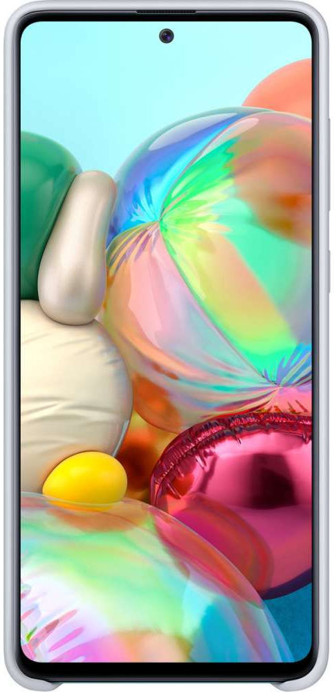 Origineel Samsung Galaxy A71 Hoesje Silicone Cover Zilver afbeelding 2