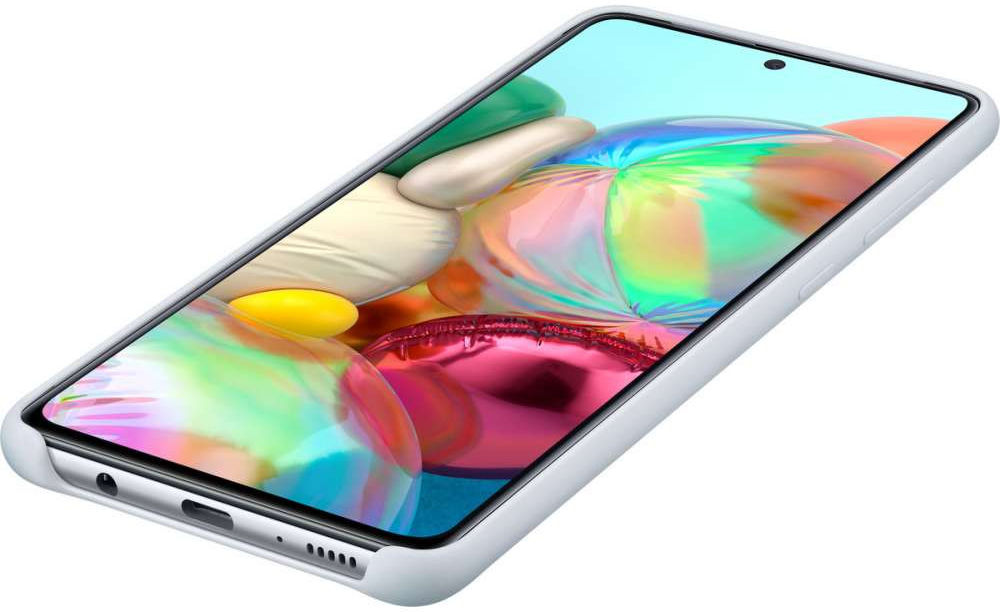 Origineel Samsung Galaxy A71 Hoesje Silicone Cover Zilver afbeelding 5