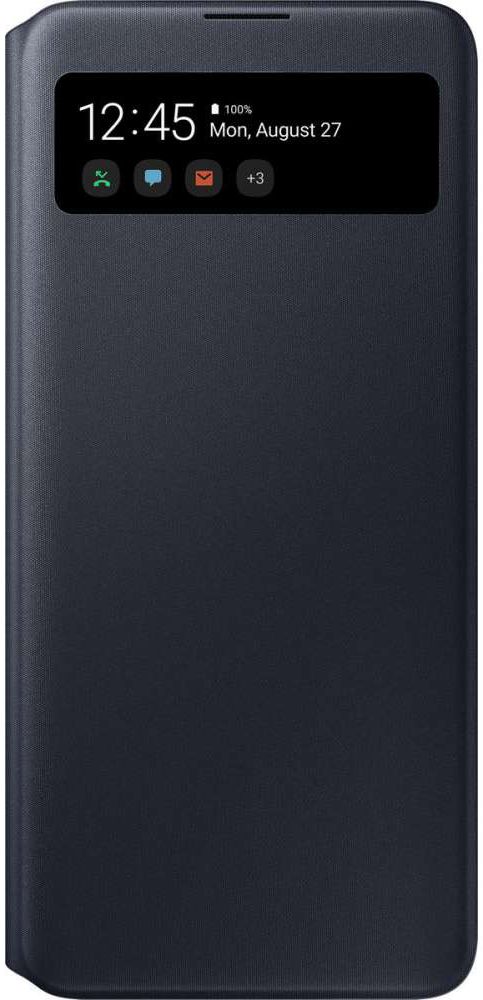 Origineel Samsung Galaxy A71 Hoesje S-View Wallet Cover Zwart/Blauw afbeelding 3
