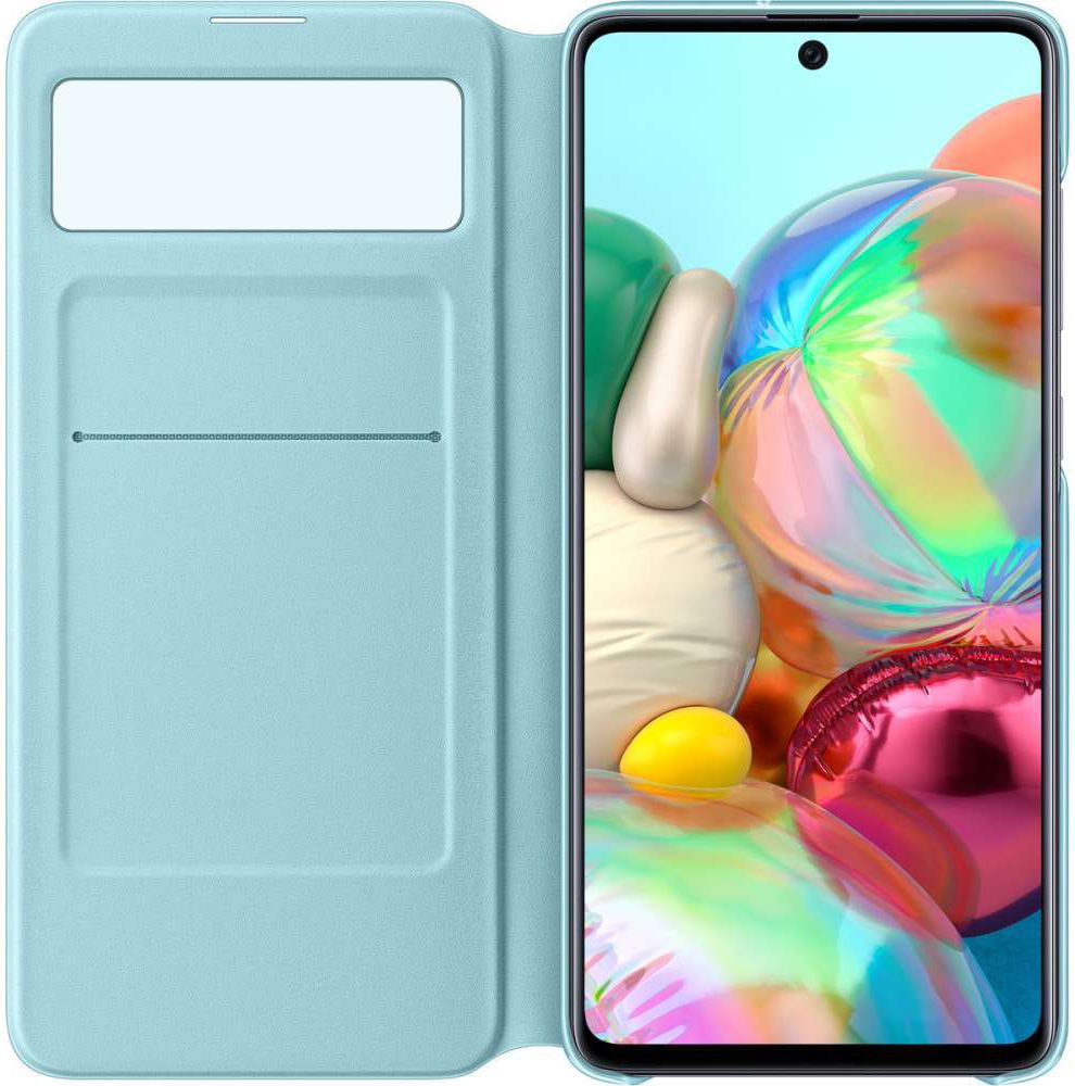 Origineel Samsung Galaxy A71 Hoesje S-View Wallet Cover Zwart/Blauw afbeelding 2