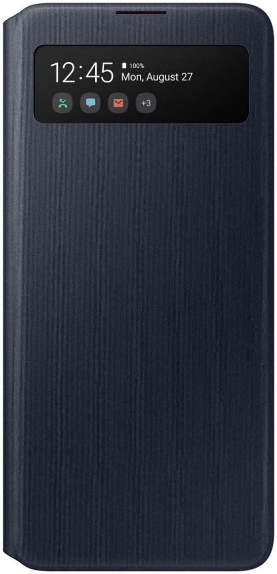 Origineel Samsung Galaxy A51 Hoesje S-View Wallet Cover Zwart/Blauw afbeelding 4